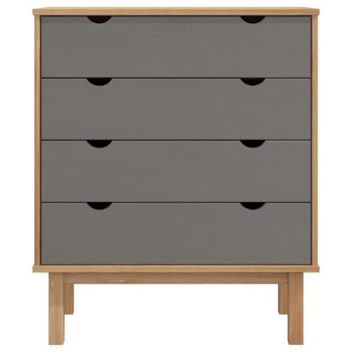 Drawer Cabinet OTTA Brown Grey 76.5x39.5x90cm Solid Wood Pine - Image 3