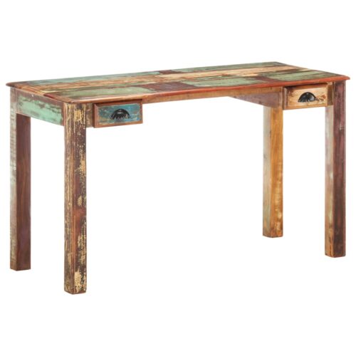 Desk 130x55x76cm Solid Reclaimed Wood - Image 11