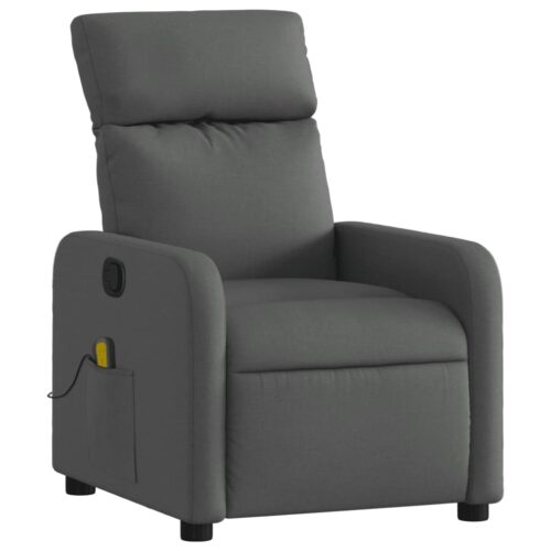 Massage Recliner Chair Dark Grey Fabric - Image 3