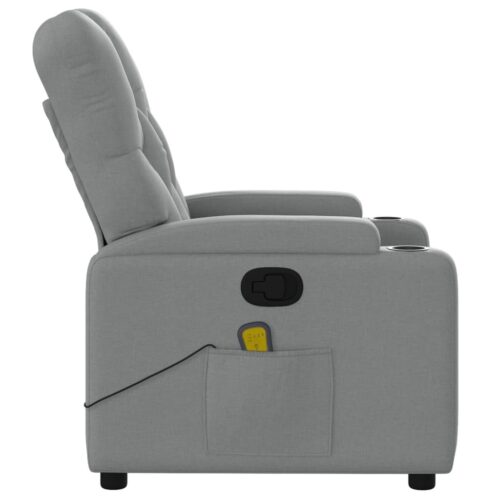 Massage Recliner Chair Lounge Sofa Armchair Massager  Light Grey Fabric - Image 8