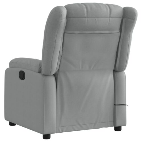 Massage Recliner Chair Light Grey Fabric - Image 4