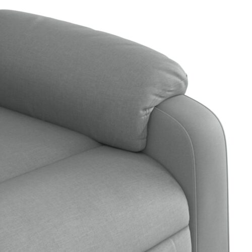 Massage Recliner Chair Light Grey Fabric - Image 9