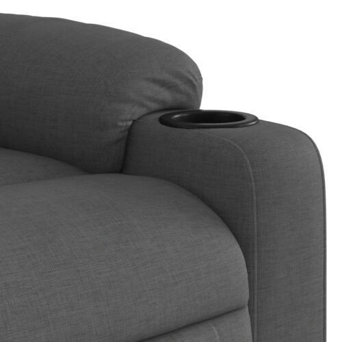 Massage Recliner Chair Dark Grey Fabric - Image 9