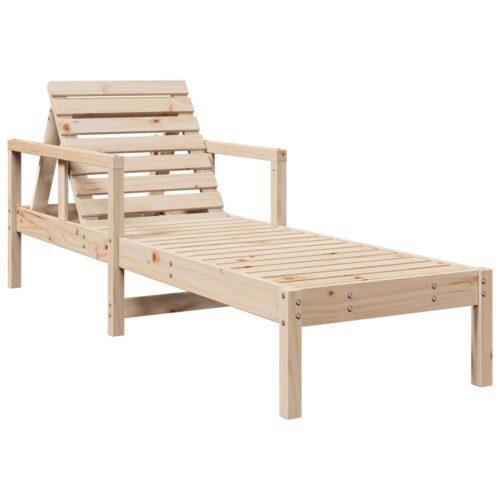 Pine Wood Outdoor Sun Lounger Garden Patio Pool Beach Lounge Recliner Chair