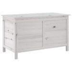 Garden Storage Box White 99x49.5x58.5cm Solid Wood Fir