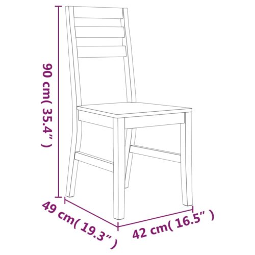 Dining Chairs 2pcs Solid Acacia Wood - Image 7
