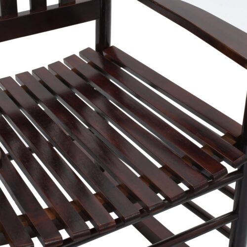 Rocking Chair with Curved Seat Brown Poplar Wood - Image 6