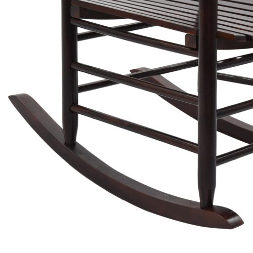 Rocking Chair with Curved Seat Brown Poplar Wood - Image 7