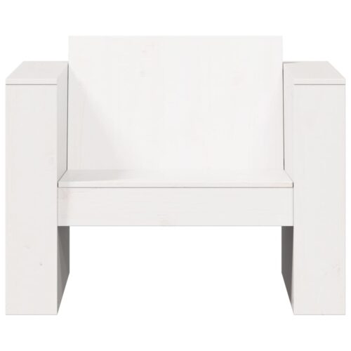 Garden Sofa White 79x60x62cm Solid Wood Pine - Image 4