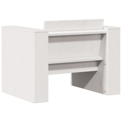 Garden Sofa White 79x60x62cm Solid Wood Pine - Image 6