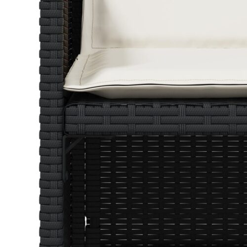 Garden Chairs with Cushions 4pcs Black Poly Rattan - Image 9