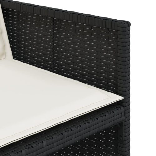 Garden Chairs with Cushions 4pcs Black Poly Rattan - Image 10