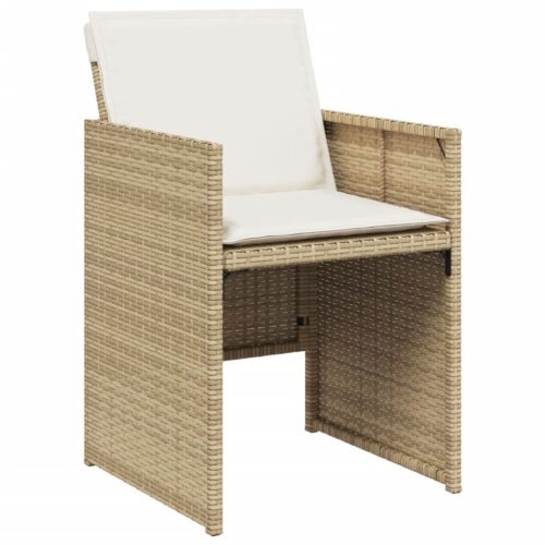 Garden Chairs with Cushions 4pcs Beige Poly Rattan - Image 3