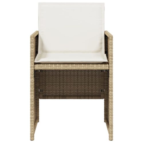 Garden Chairs with Cushions 4pcs Beige Poly Rattan - Image 4
