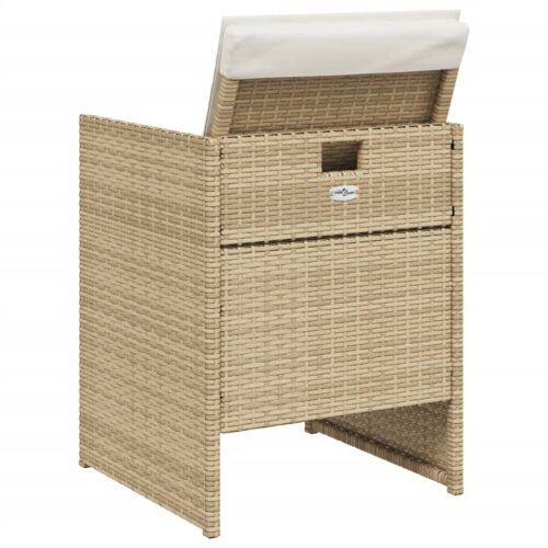 Garden Chairs with Cushions 4pcs Beige Poly Rattan - Image 6