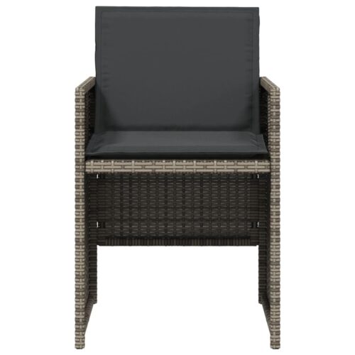 Garden Chairs with Cushions 4pcs Grey Poly Rattan - Image 5