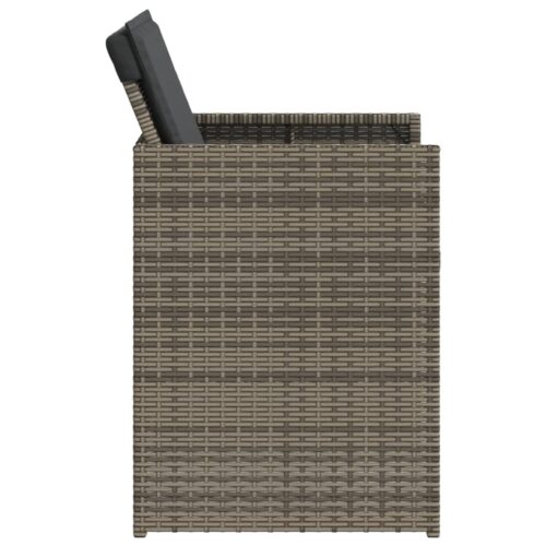 Garden Chairs with Cushions 4pcs Grey Poly Rattan - Image 6
