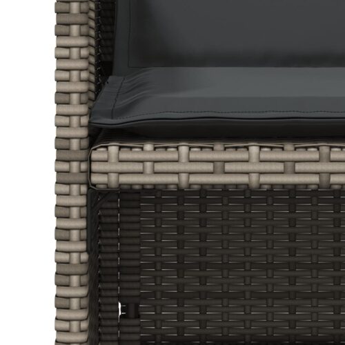 Garden Chairs with Cushions 4pcs Grey Poly Rattan - Image 9