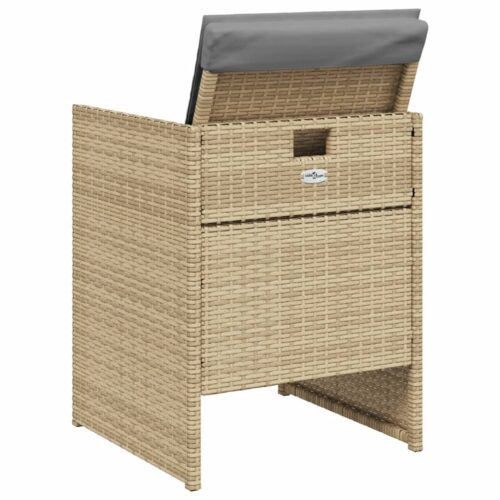 Garden Chairs with Cushions 4pcs Mix Beige Poly Rattan - Image 7