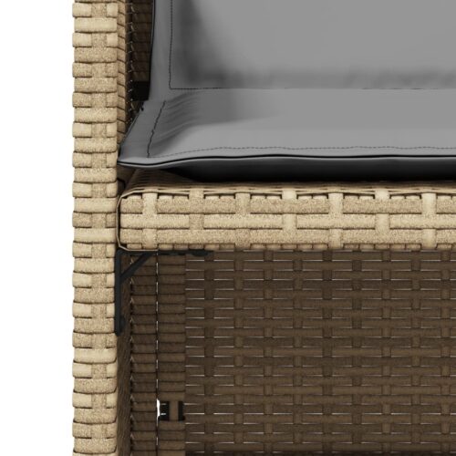 Garden Chairs with Cushions 4pcs Mix Beige Poly Rattan - Image 9