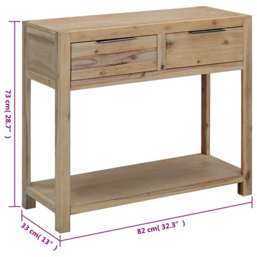 Console Table 82x33x73cm Solid Acacia Wood - Image 6