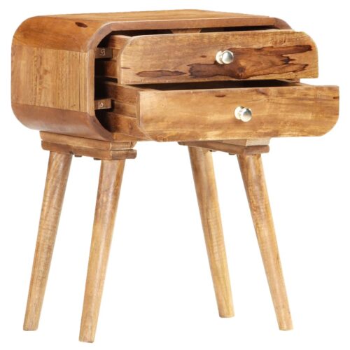 Bedside Cabinet 43x30x58cm Solid Mango Wood - Image 2