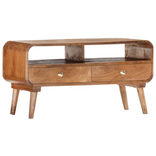 TV Cabinet 90x35x47cm Solid Mango Wood