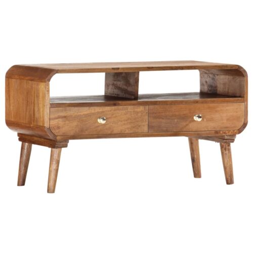 TV Cabinet 90x35x47cm Solid Mango Wood - Image 3