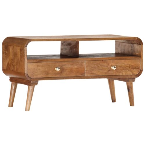 TV Cabinet 90x35x47cm Solid Mango Wood - Image 8