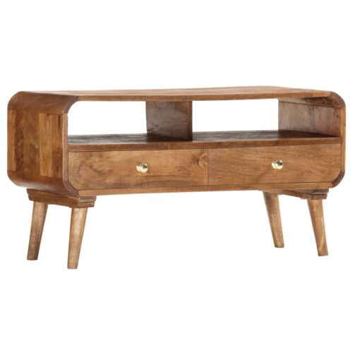 TV Cabinet 90x35x47cm Solid Mango Wood - Image 9