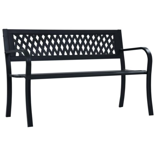 Garden Bench Black 120cm Steel