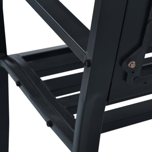 Garden Bench Black 120cm Steel - Image 7