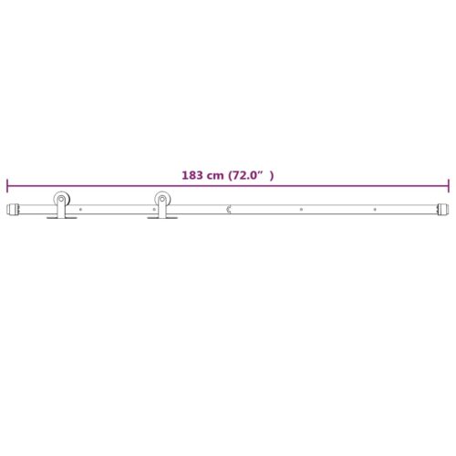 Sliding Door Hardware Kit 183cm Steel White - Image 7