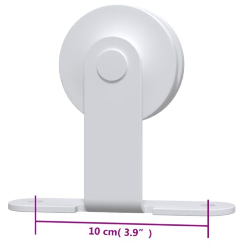 Sliding Door Hardware Kit 183cm Steel White - Image 8