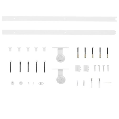 Sliding Door Hardware Kit 200cm Steel White - Image 4