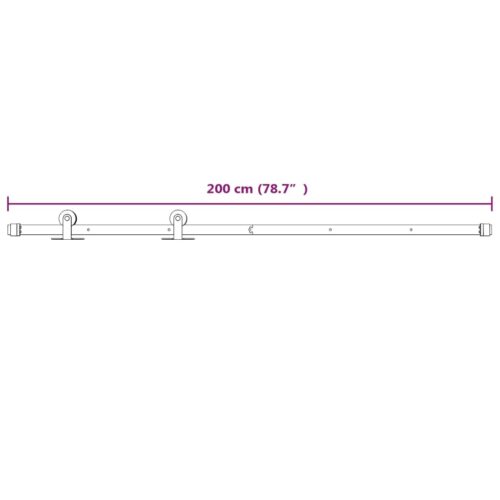 Sliding Door Hardware Kit 200cm Steel White - Image 7