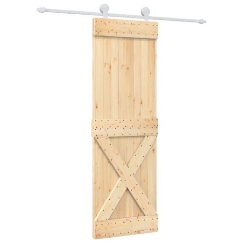 Sliding Door with Hardware Set 70x210cm Solid Wood Pine - Image 2
