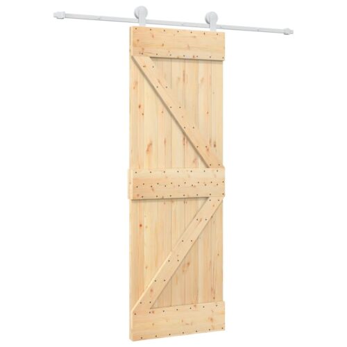 Sliding Door with Hardware Set 70x210cm Solid Wood Pine - Image 2
