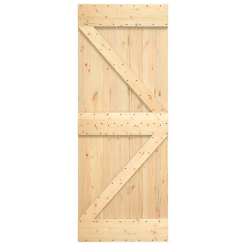 Sliding Door with Hardware Set 70x210cm Solid Wood Pine - Image 4