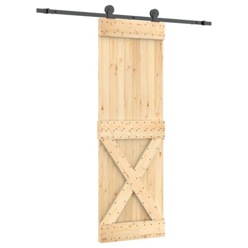 Sliding Door with Hardware Set 70x210cm Solid Wood Pine - Image 2