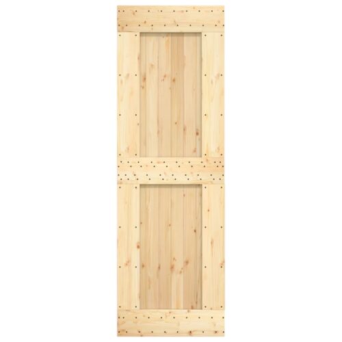 Sliding Door with Hardware Set 70x210cm Solid Wood Pine - Image 4