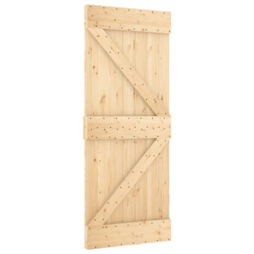 Sliding Door with Hardware Set 85x210cm Solid Wood Pine - Image 3