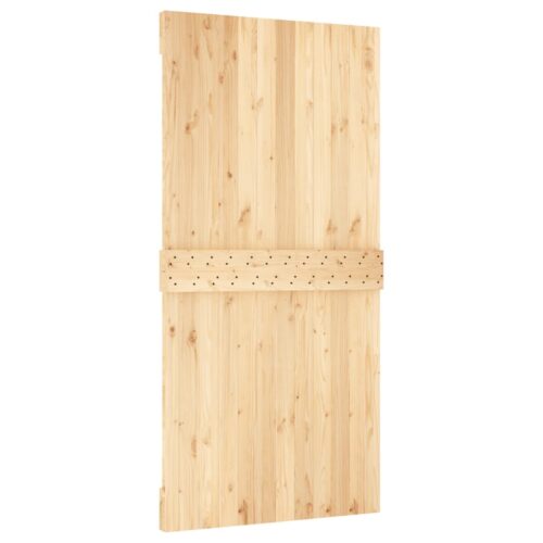 Sliding Door with Hardware Set 100x210cm Solid Wood Pine - Image 5