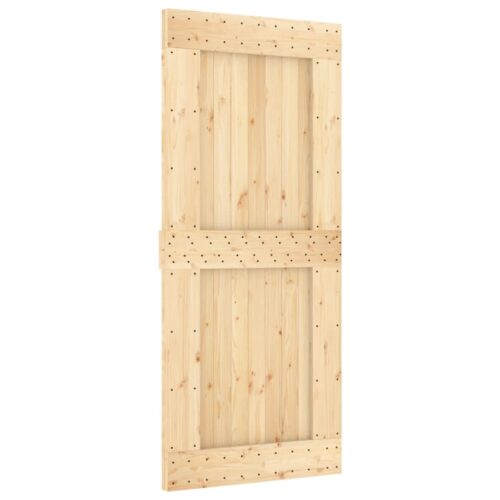 Sliding Door with Hardware Set 90x210cm Solid Wood Pine - Image 3