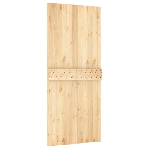 Sliding Door with Hardware Set 90x210cm Solid Wood Pine - Image 5