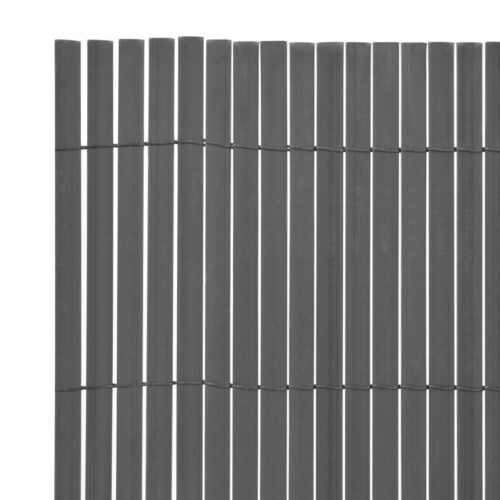 Double-Sided Garden Fence PVC 90x300cm Grey - Image 3