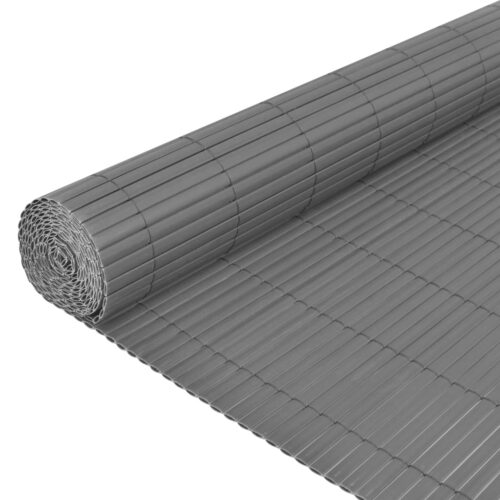 Double-Sided Garden Fence PVC 90x300cm Grey - Image 4