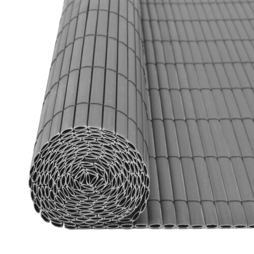 Double-Sided Garden Fence PVC 90x300cm Grey - Image 5