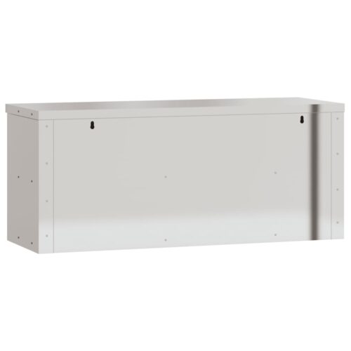 Kitchen Wall Cabinet with Sliding Doors Stainless Steel - Image 8