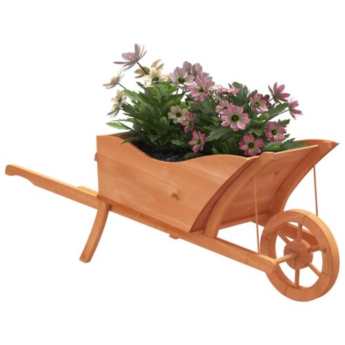 Wheelbarrow Planter 128x45.5x43 cm Solid Wood Fir - Image 3